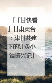 「甘快看」甘肃灵台：津甘共建下的针灸小镇振兴记