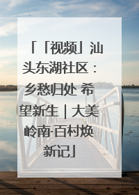「视频」汕头东湖社区：乡愁归处 希望新生｜大美岭南·百村焕新记