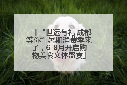 “世运有礼 成都等你”暑期消费季来了，6-8月开启购物美食文体盛宴