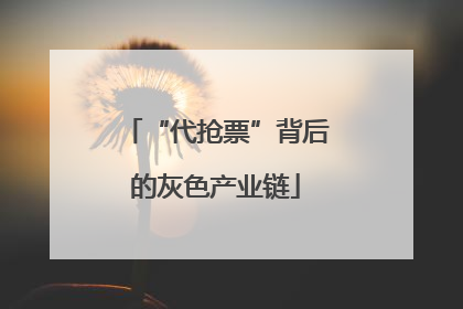 “代抢票”背后的灰色产业链