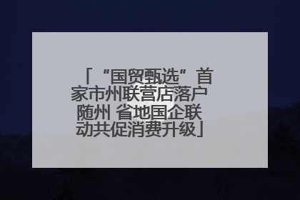 “国贸甄选”首家市州联营店落户随州 省地国企联动共促消费升级