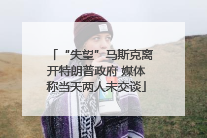 “失望”马斯克离开特朗普政府 媒体称当天两人未交谈
