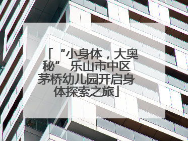 “小身体，大奥秘” 乐山市中区茅桥幼儿园开启身体探索之旅