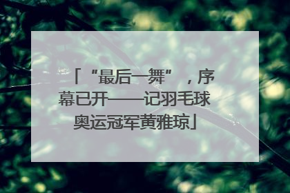 “最后一舞”，序幕已开——记羽毛球奥运冠军黄雅琼