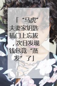 “马虎”夫妻家钥匙插门上忘拔，次日发现钱包竟“蒸发”了