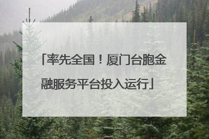 率先全国！厦门台胞金融服务平台投入运行
