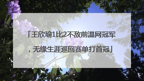 王欣瑜1比2不敌前温网冠军，无缘生涯巡回赛单打首冠