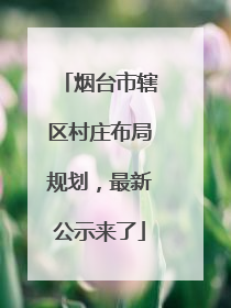 烟台市辖区村庄布局规划，最新公示来了