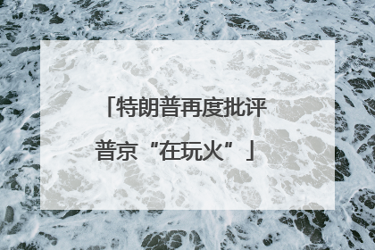 特朗普再度批评普京“在玩火”