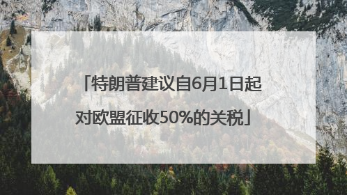 特朗普建议自6月1日起对欧盟征收50%的关税