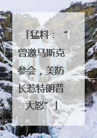 猛料：“曾邀马斯克参会，美防长惹特朗普大怒”