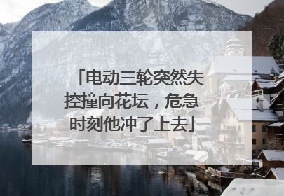 电动三轮突然失控撞向花坛，危急时刻他冲了上去