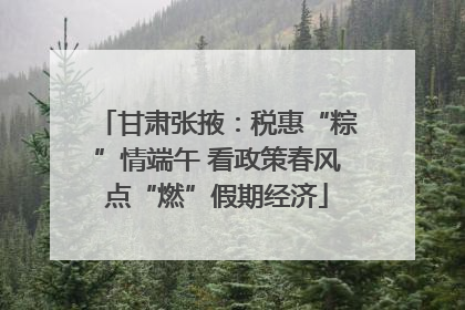 甘肃张掖：税惠“粽”情端午 看政策春风点“燃”假期经济