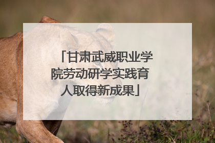 甘肃武威职业学院劳动研学实践育人取得新成果