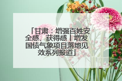 甘肃：增强百姓安全感、获得感丨增发国债气象项目落地见效系列报道