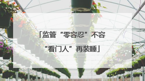 监管“零容忍”不容“看门人”再装睡