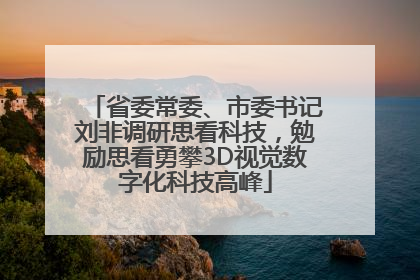 省委常委、市委书记刘非调研思看科技，勉励思看勇攀3D视觉数字化科技高峰