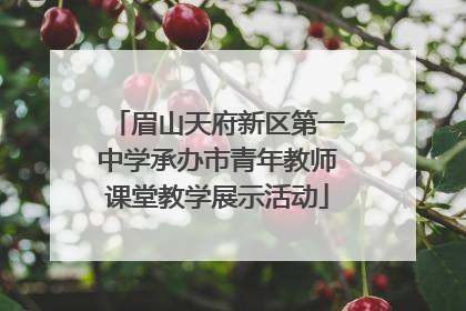 眉山天府新区第一中学承办市青年教师课堂教学展示活动