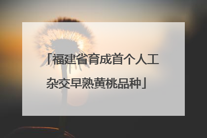 福建省育成首个人工杂交早熟黄桃品种