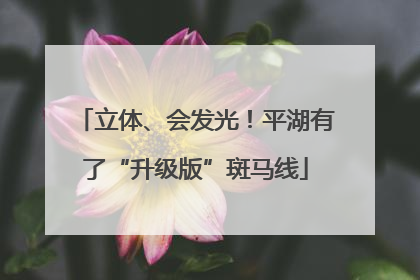 立体、会发光！平湖有了“升级版”斑马线
