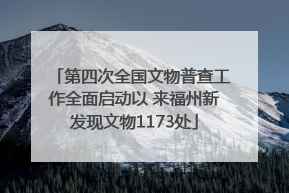 第四次全国文物普查工作全面启动以 来福州新发现文物1173处