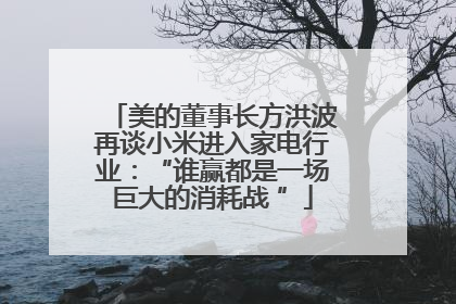 美的董事长方洪波再谈小米进入家电行业：“谁赢都是一场巨大的消耗战 ”