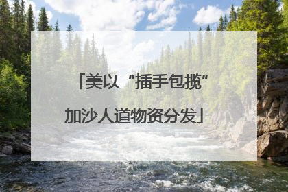 美以“插手包揽”加沙人道物资分发