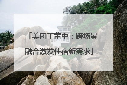美团王莆中：跨场景融合激发住宿新需求