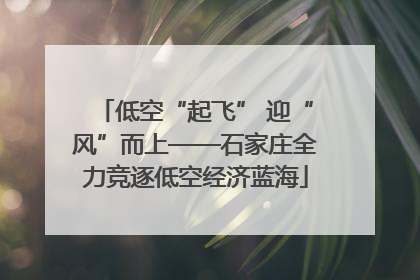 低空“起飞” 迎“风”而上——石家庄全力竞逐低空经济蓝海
