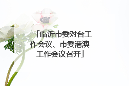 临沂市委对台工作会议、市委港澳工作会议召开