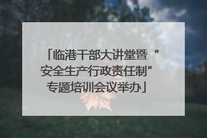 临港干部大讲堂暨“安全生产行政责任制”专题培训会议举办
