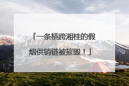 一条横跨湘桂的假烟供销链被摧毁！