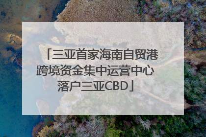 三亚首家海南自贸港跨境资金集中运营中心落户三亚CBD