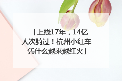 上线17年，14亿人次骑过！杭州小红车凭什么越来越红火