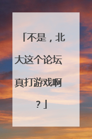 不是，北大这个论坛真打游戏啊？