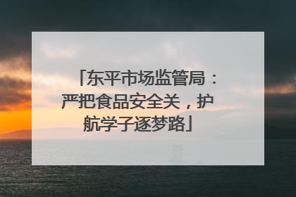 东平市场监管局：严把食品安全关，护航学子逐梦路