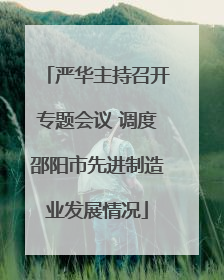 严华主持召开专题会议 调度邵阳市先进制造业发展情况