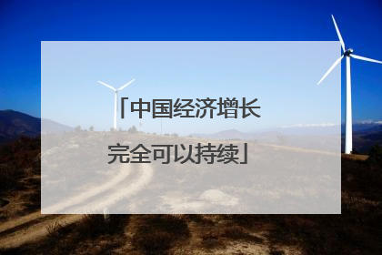 中国经济增长完全可以持续