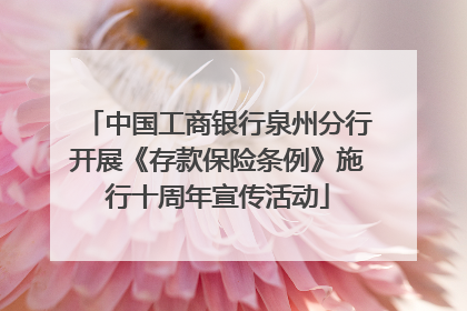 中国工商银行泉州分行开展《存款保险条例》施行十周年宣传活动