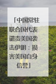 中国常驻联合国代表谴责美国袭击伊朗：损害美国自身信誉