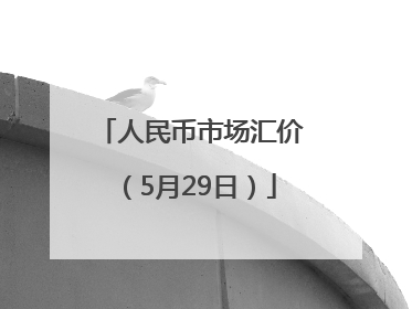 人民币市场汇价（5月29日）