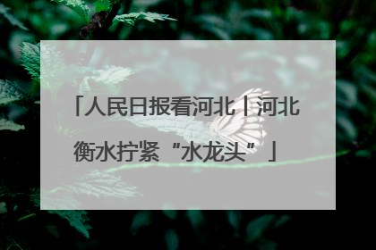 人民日报看河北丨河北衡水拧紧“水龙头”