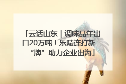云话山东｜调味品年出口20万吨！乐陵连打新“牌”助力企业出海