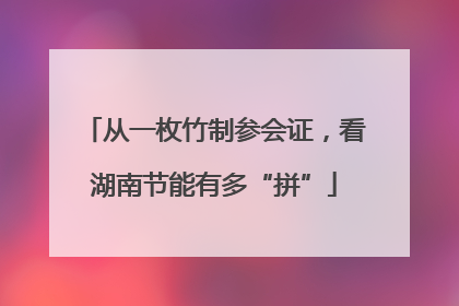 从一枚竹制参会证，看湖南节能有多“拼”