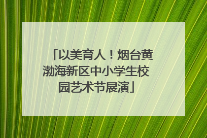 以美育人！烟台黄渤海新区中小学生校园艺术节展演