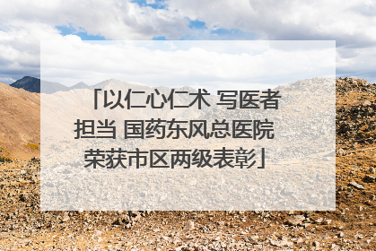 以仁心仁术 写医者担当 国药东风总医院荣获市区两级表彰