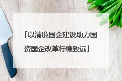 以清廉国企建设助力国资国企改革行稳致远