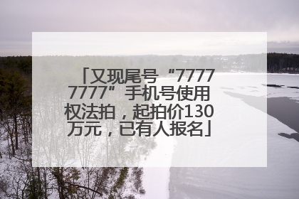 又现尾号“77777777”手机号使用权法拍，起拍价130万元，已有人报名