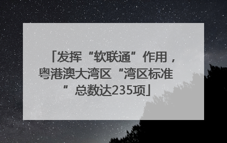 发挥“软联通”作用，粤港澳大湾区“湾区标准”总数达235项