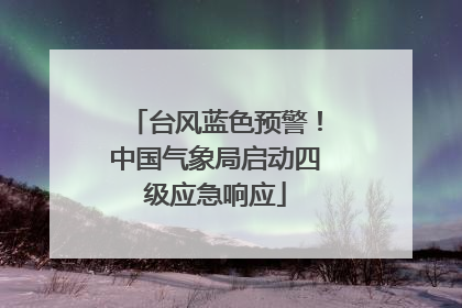 台风蓝色预警！中国气象局启动四级应急响应